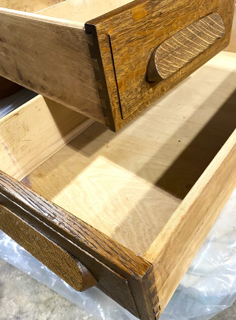 refinished two drawers stacked on top of each other